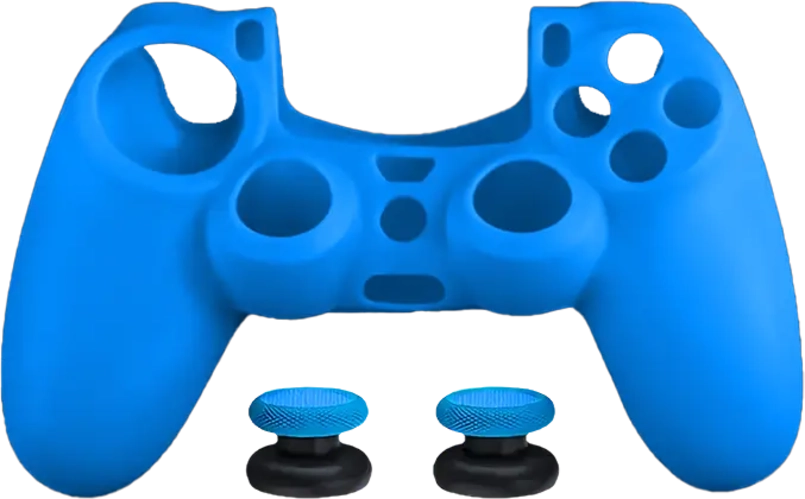 Dobe Silicone Cover Case for PS4 DualShock Controller with Analog Grips - Blue