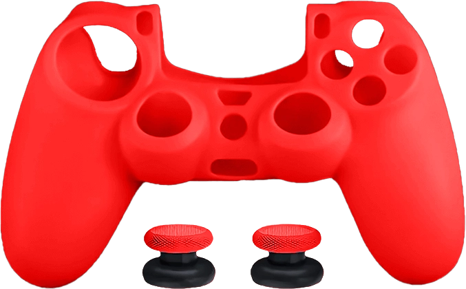 Dobe Silicone Cover Case for PS4 DualShock Controller with Analog Grips - Red  for sale in Egypt from Games2Egypt