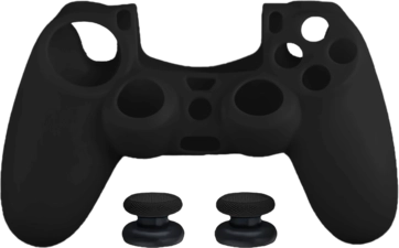 Dobe Silicone Cover Case for PS4 DualShock Controller with Analog Grips - Black (95222)