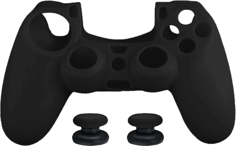 Dobe Silicone Cover Case for PS4 DualShock Controller with Analog Grips - Black