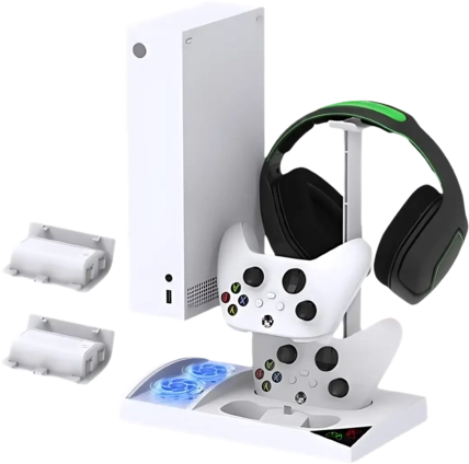 Vertical Cooling Stand with Charging Station for Xbox Series S Console