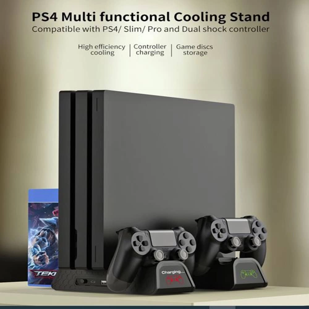 Dobe Cooling Stand with Charging Station for PS4 Console - Black  for sale in Egypt from Games2Egypt