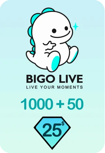 Bigo Live 1000 + 50 Bonus Diamonds 25 USD Gift Card - Global