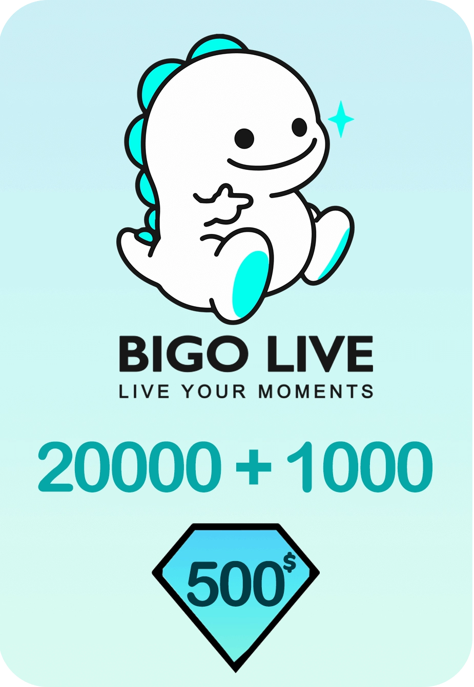 Bigo Live 2000 + 100 Bonus Diamonds 50 USD Gift Card - Global  for sale in Egypt from Games2Egypt