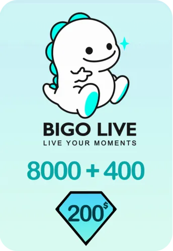 Bigo Live 8000 + 400 Bonus Diamonds 200 USD Gift Card - Global
