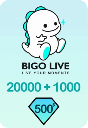 Bigo Live 20000 + 1000 Bonus Diamonds 500 USD Gift Card - Global