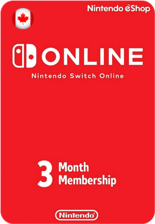 Nintendo eShop Online Membership 3 Months Canada (96971)