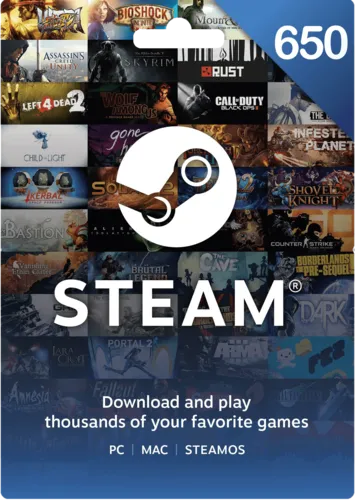 Steam Wallet Gift Card India 650 INR