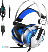 EKSA E800 Wired Gaming Headset - Blue and Silver (97214)