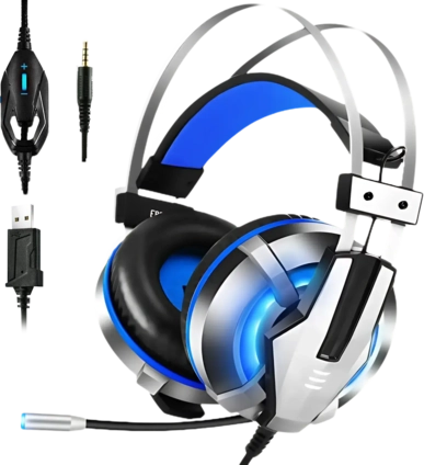 EKSA E800 Wired Gaming Headset - Blue and Silver