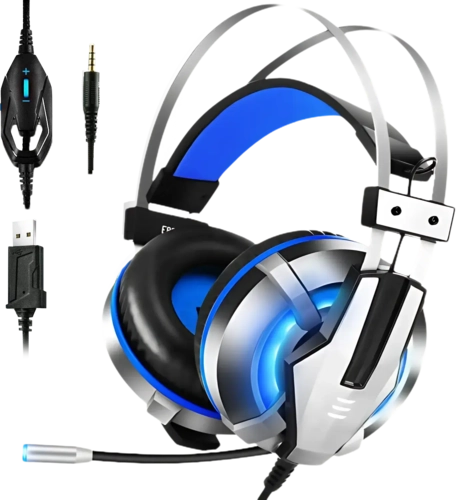 EKSA E800 Wired Gaming Headset - Blue and Silver