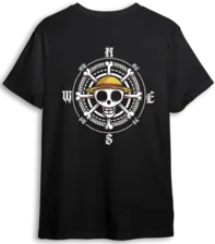 One Piece Compass LOOM Oversized T-Shirt - Black