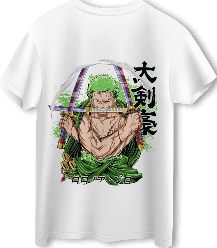 One Piece Roronoa Zoro LOOM Oversized T-Shirt - Off White  for sale in Egypt from Games2Egypt