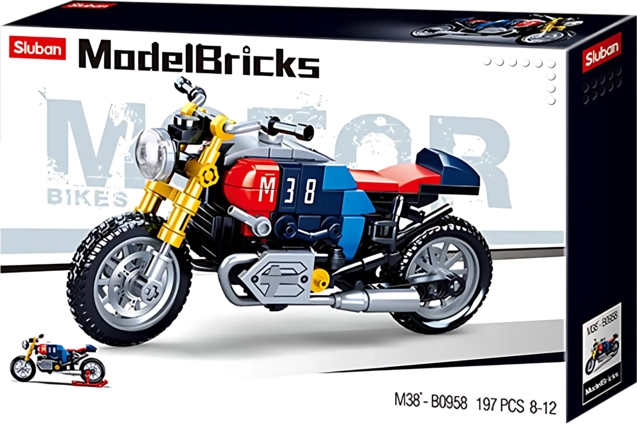 Sluban Model Bricks-Motorcycle Building Blocks - 197 PCS