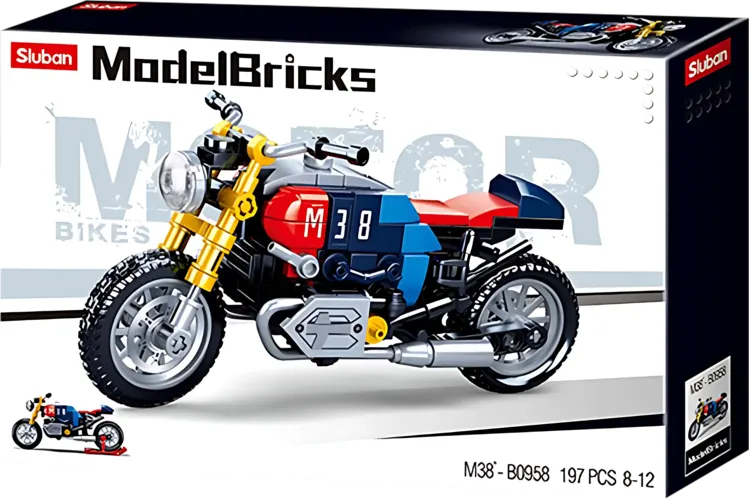 Sluban Model Bricks-Motorcycle Building Blocks - 197 PCS