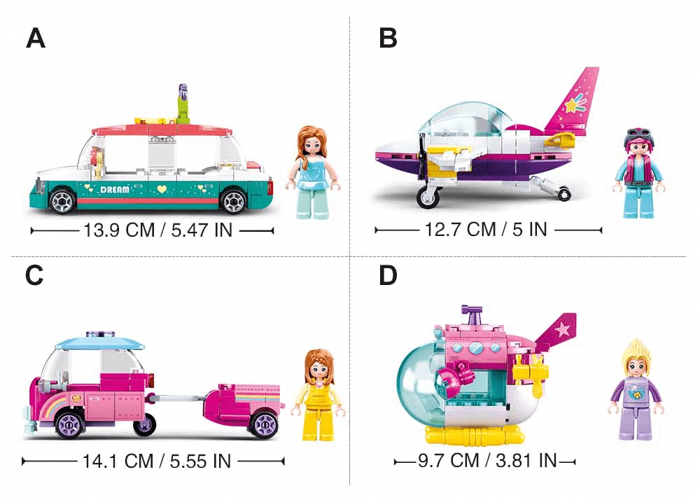 Sluban M38-B0921 Girl's dream Transport Building Blocks (Assorted 1 Pack)  for sale in Egypt from Games2Egypt