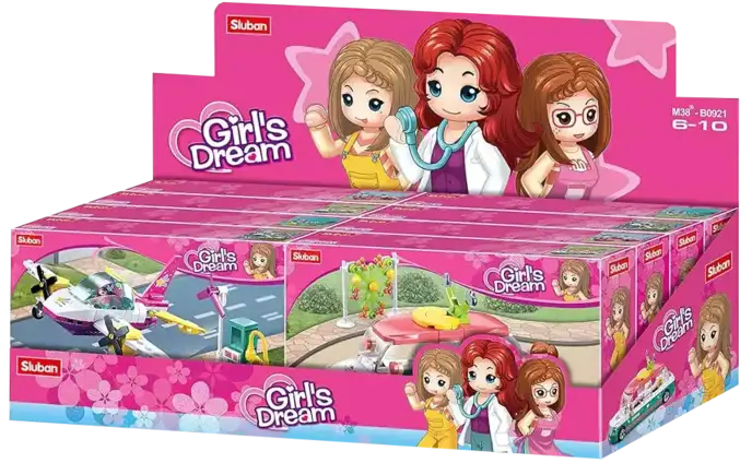 Sluban M38-B0921 Girl's dream Transport Building Blocks (Assorted 1 Pack)