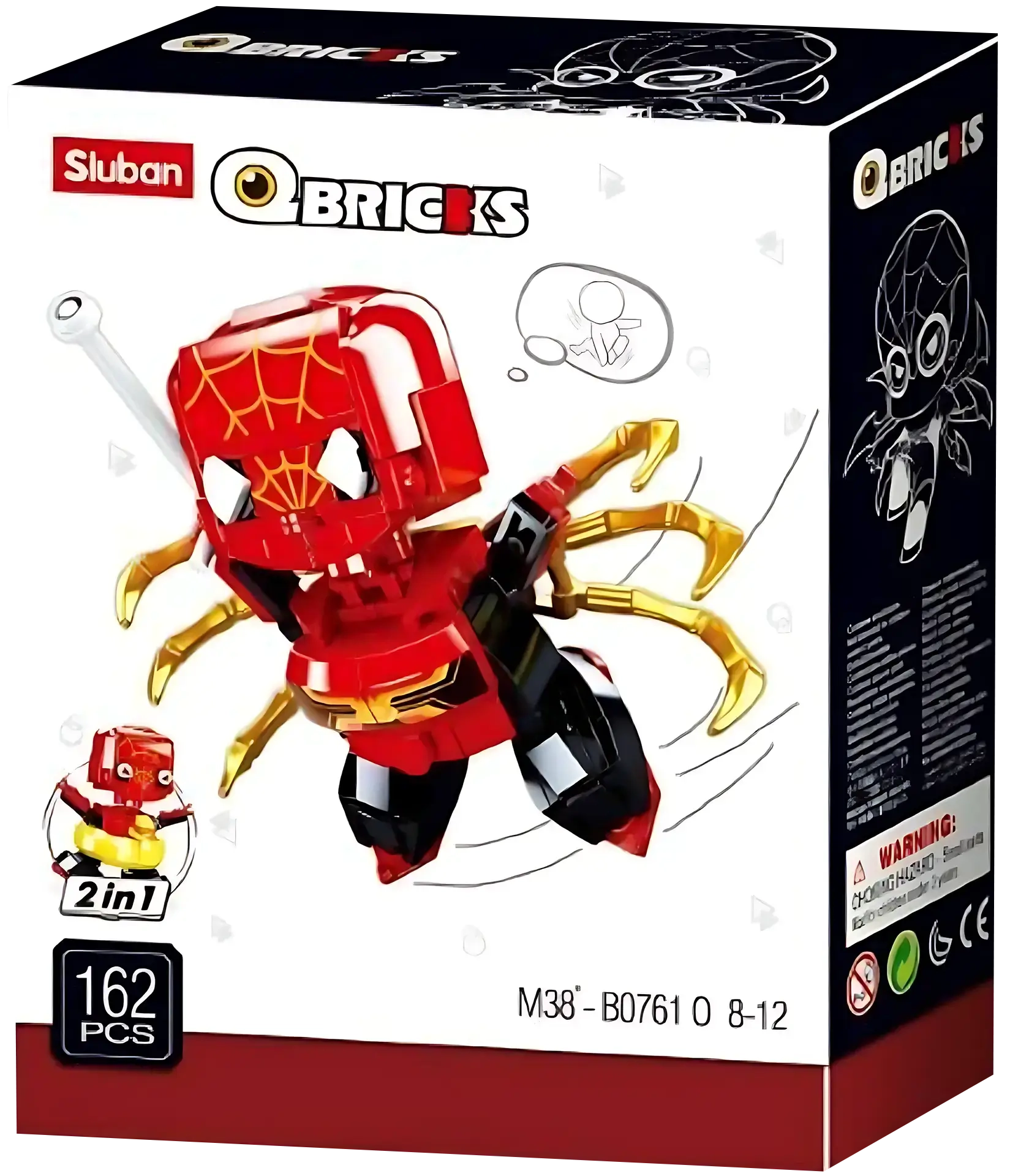 Sluban M38-B0761O Qbricks - Spider-Man 2 In 1 Building Blocks  for sale in Egypt from Games2Egypt