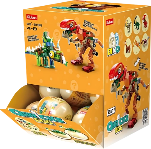 Sluban Qbricks Egg-Dino 12 Into 1 Building Blocks (1 Egg) 