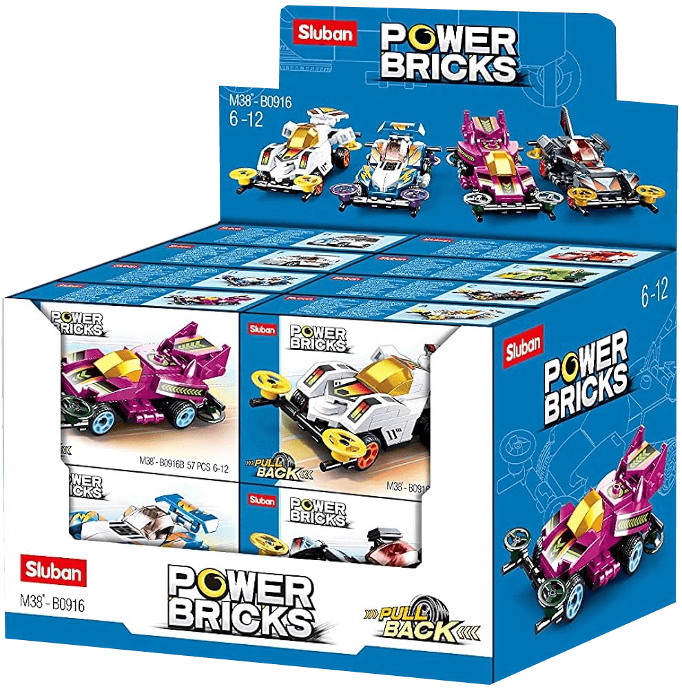 Sluban M38-B0916 Power Bricks- Pull Back Car Building Blocks (Assorted 1 Pack)  for sale in Egypt from Games2Egypt