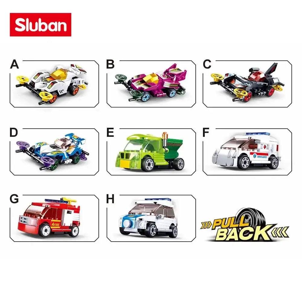 Sluban M38-B0916 Power Bricks- Pull Back Car Building Blocks (Assorted 1 Pack)  for sale in Egypt from Games2Egypt