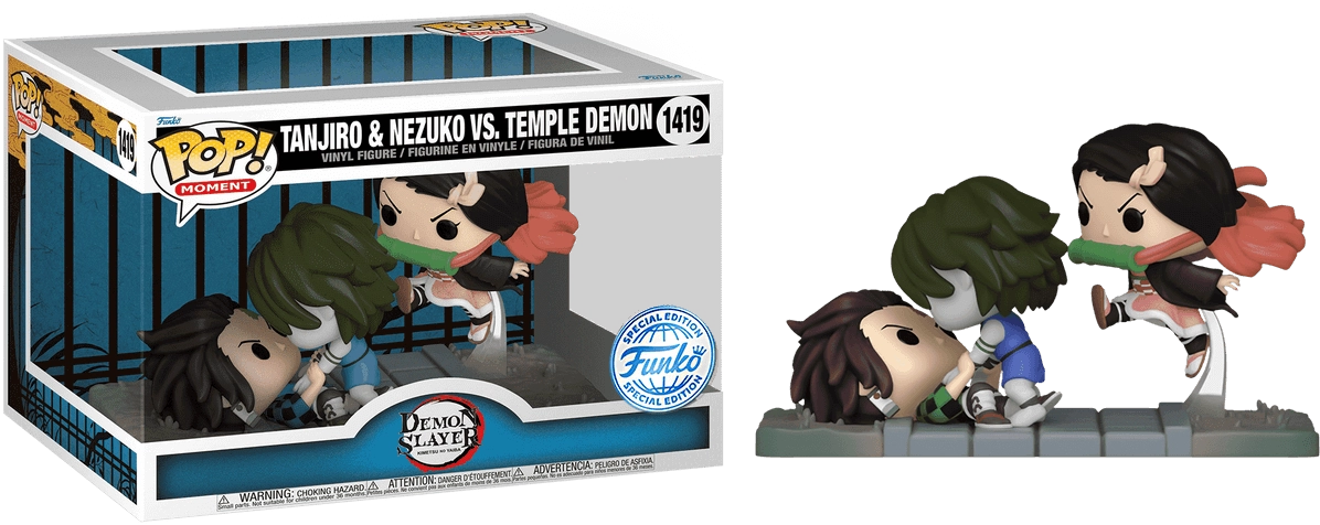 Funko POP! Moments - Anime: Demon Slayer - Tanjiro & Nezuko vs. Temple Demon (Exc)  for sale in Egypt from Games2Egypt